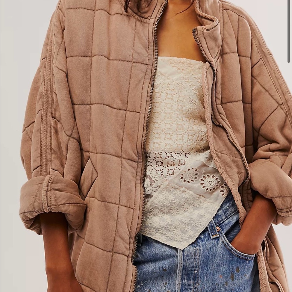 Free People Dolman Quilted Tan Jacket
